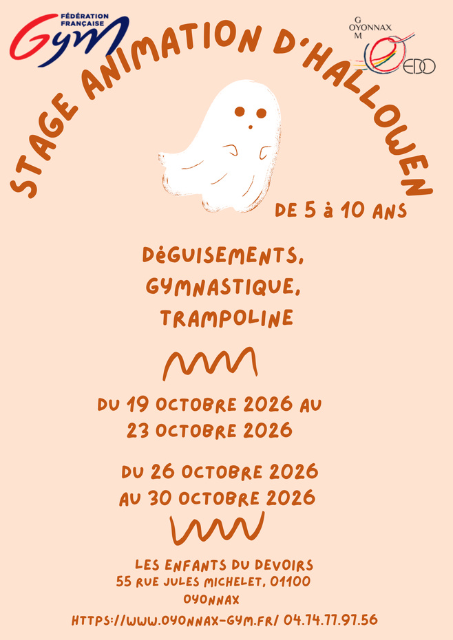 🎃 Stage Animation – Vacances de la Toussaint 2026 🤸♀️ 🎃 Stage Animation – Vacances de la Toussaint 2026 🤸♀️