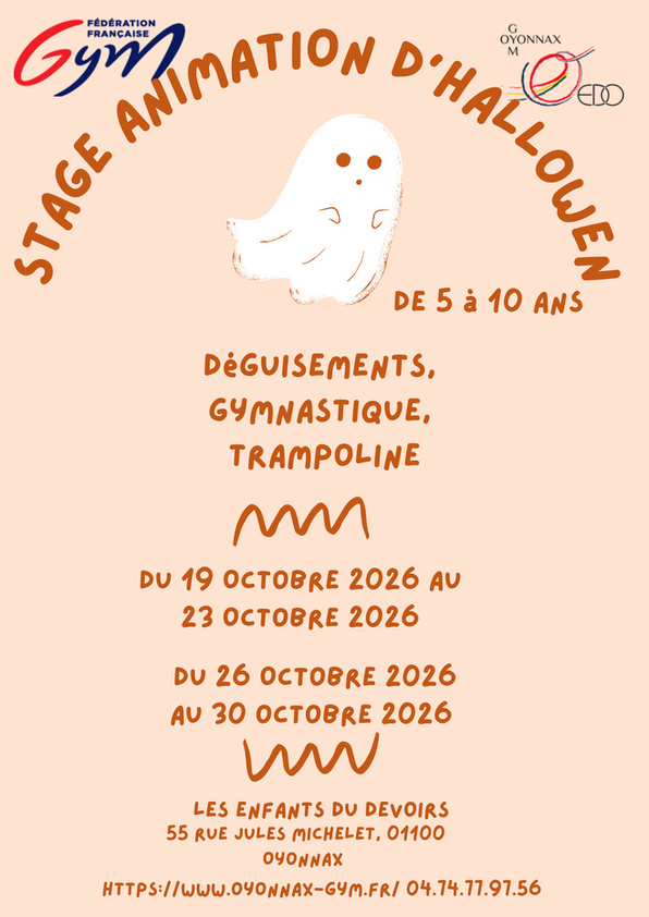 🎃 Stage Animation – Vacances de la Toussaint 2026 🤸♀️ 🎃 Stage Animation – Vacances de la Toussaint 2026 🤸♀️