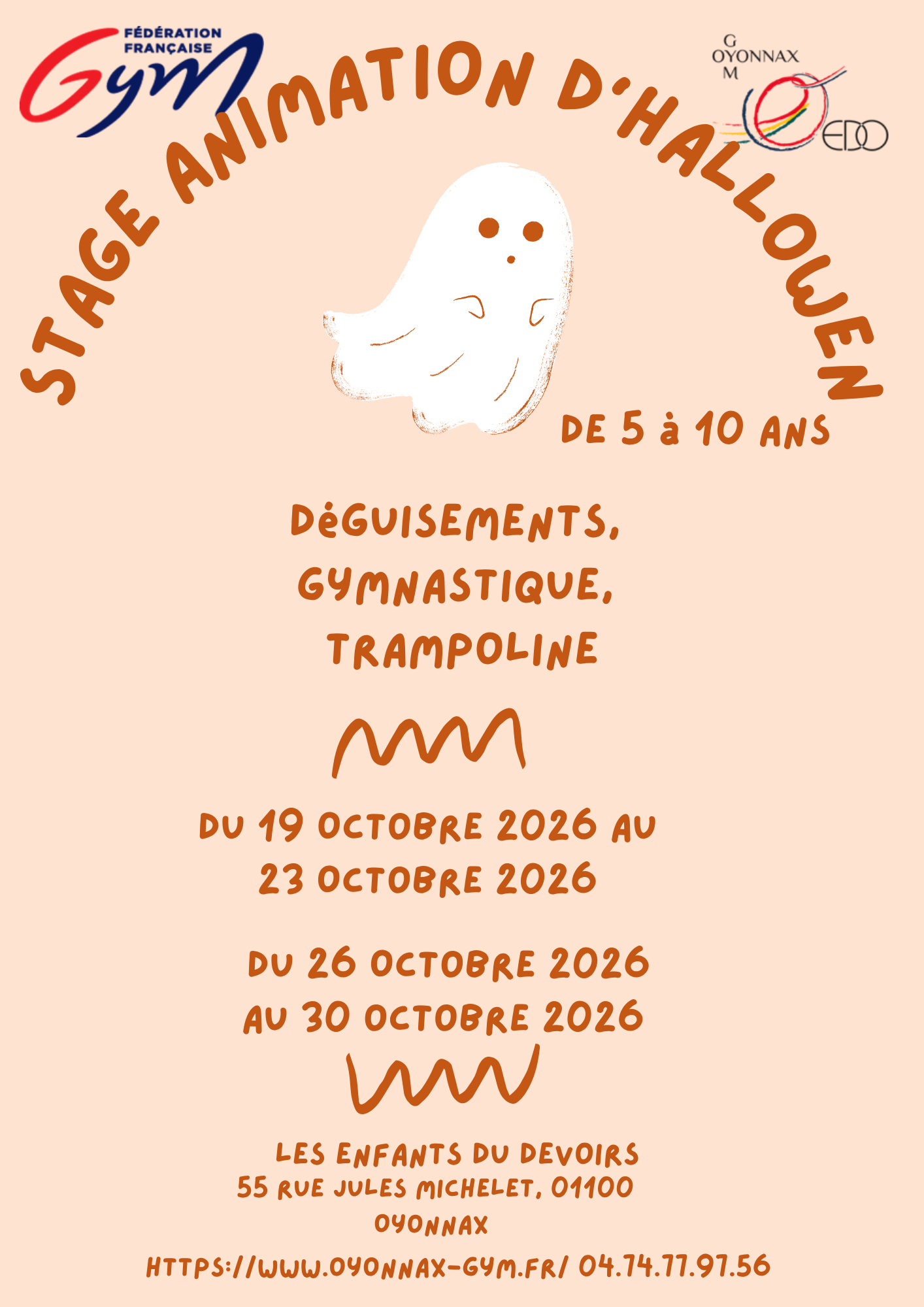 🎃 Stage Animation – Vacances de la Toussaint 2026 🤸‍♀️